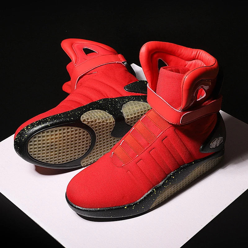 Men Remote Control Led Mag Shoes Fashion Light Up Sneakers Air Shoes Usb Recharging Shoes Back To The Future Boots 1989