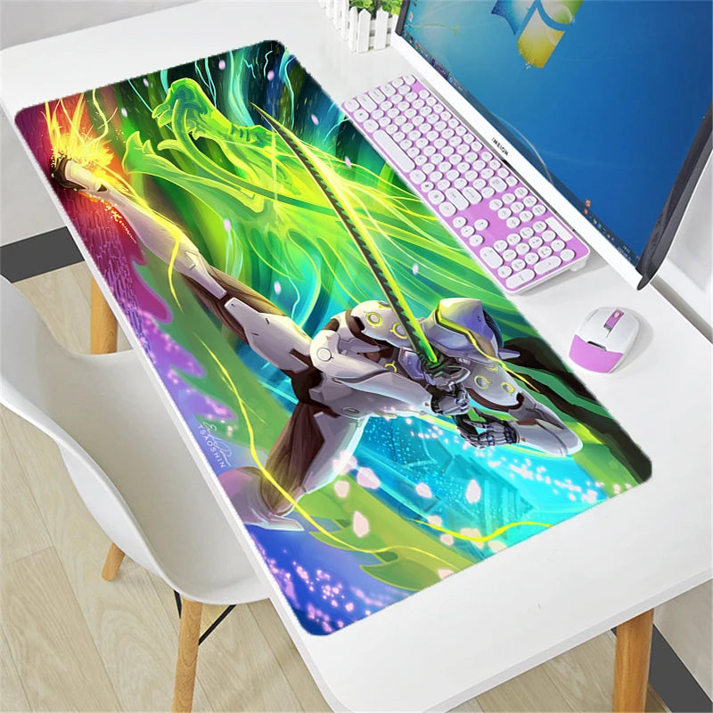 Overwatch Mauspad groß DIY Kawaii XXL PC-Computer-Schreibtischmatte Gamer-Büroteppich Tastatur-Tisch Gaming-Zubehör Mousepad