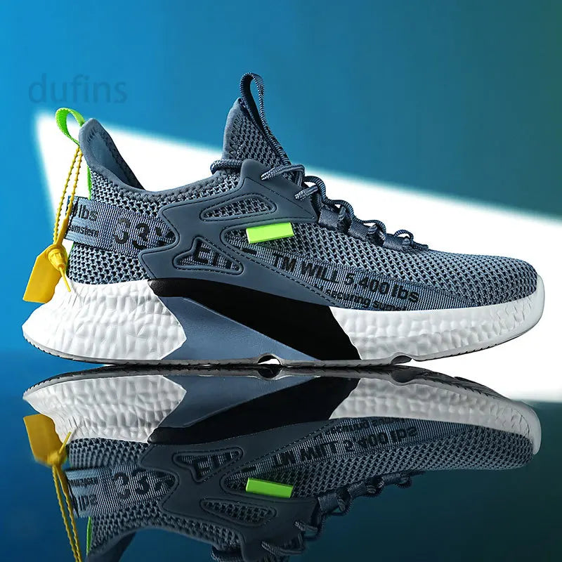 Men's new shoes sneakers light casual fashion running elastic leisure outdoor mesh summer sports tennis man walking 2025 size
