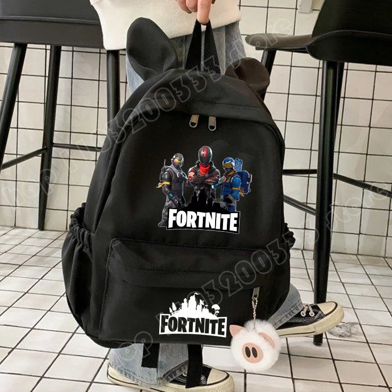 Nova Mochila Fortnite Cartoon para Rapaz e Rapariga, Mochila Escolar Casual de Grande Capacidade para Estudante, Mochila de Viagem com Orelhas de Coelho, Presente de Papelaria