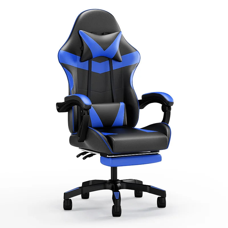 Ergonomisk gamingstol til computerbord, tilbagelænet hjemmekontor-gamingstol med rygstøtte til lange sessions, gamerstol