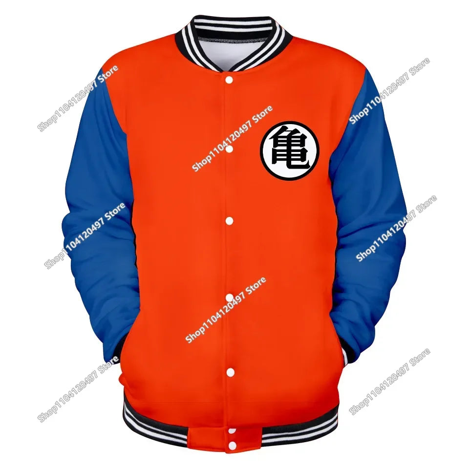 Dragon Ball Goku Kanji Symbol Men Zipper Hoodie Cartoon Japan Anime Women Sweatshirt 2025 New Fashion Children Jackets Coat, Fraquane SAS