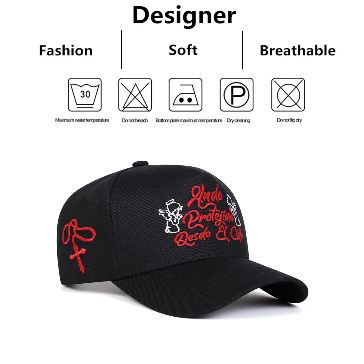 Unisex HNDO PROTEJIDO Letter Embroidery Baseball Caps Spring Autumn Outdoor Adjustable Casual Hats Sunscreen Hat Sports Cap
