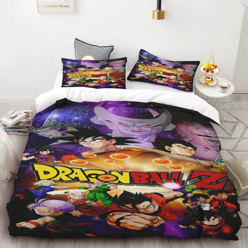 Σετ Παπλωματοθήκης Goku Dragon Ball για Εφήβους, Σετ Κλινοσκεπασμάτων με Παπλωματοθήκη για Παιδιά και Αγόρια, Ιδανικό Δώρο, Διακόσμηση Κρεβατοκάμαρας Queen King