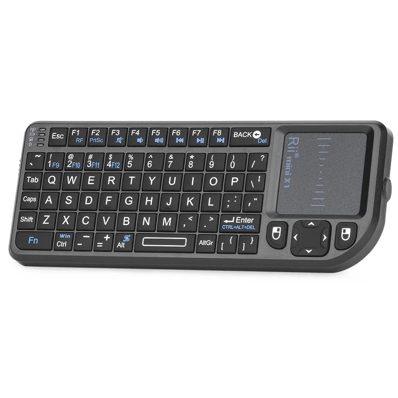 Teclado Mini Sem Fios Original Rii X1 2.4GHz Inglês/RU/ES/FR com TouchPad para Android TV Box/PC/Portátil