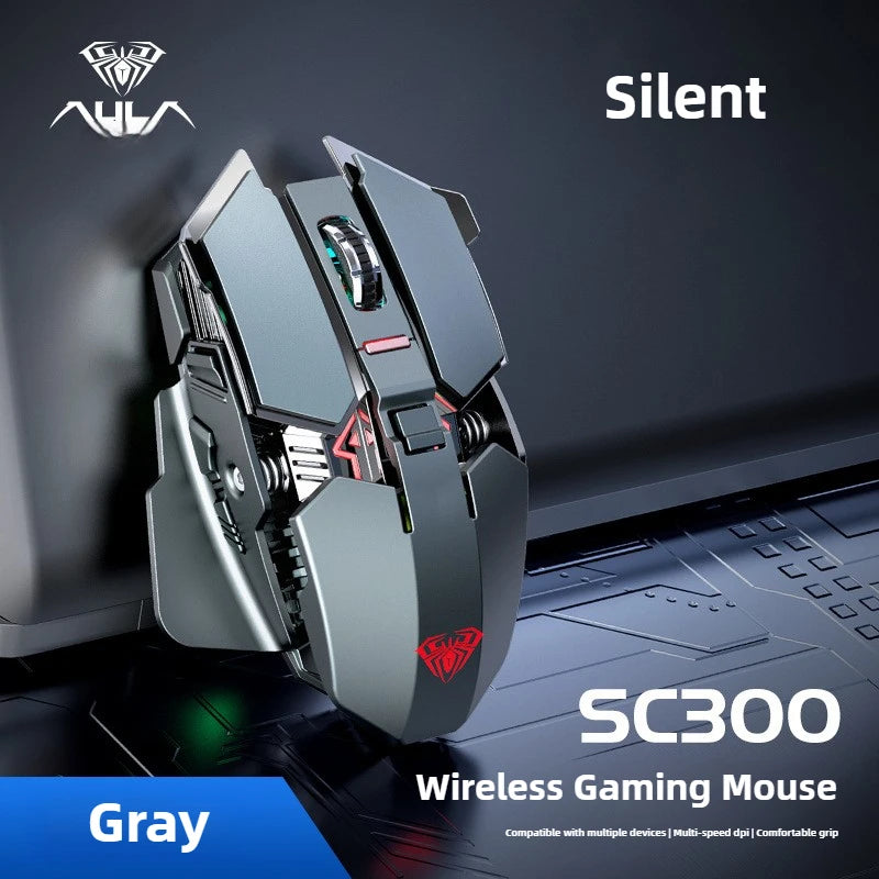 2025 Neue SC300 kabellose 2.4G Gaming-Maus RGB 3200dpi wiederaufladbare leise mechanische E-Sports-Maus für Desktop-Computer und Laptop
