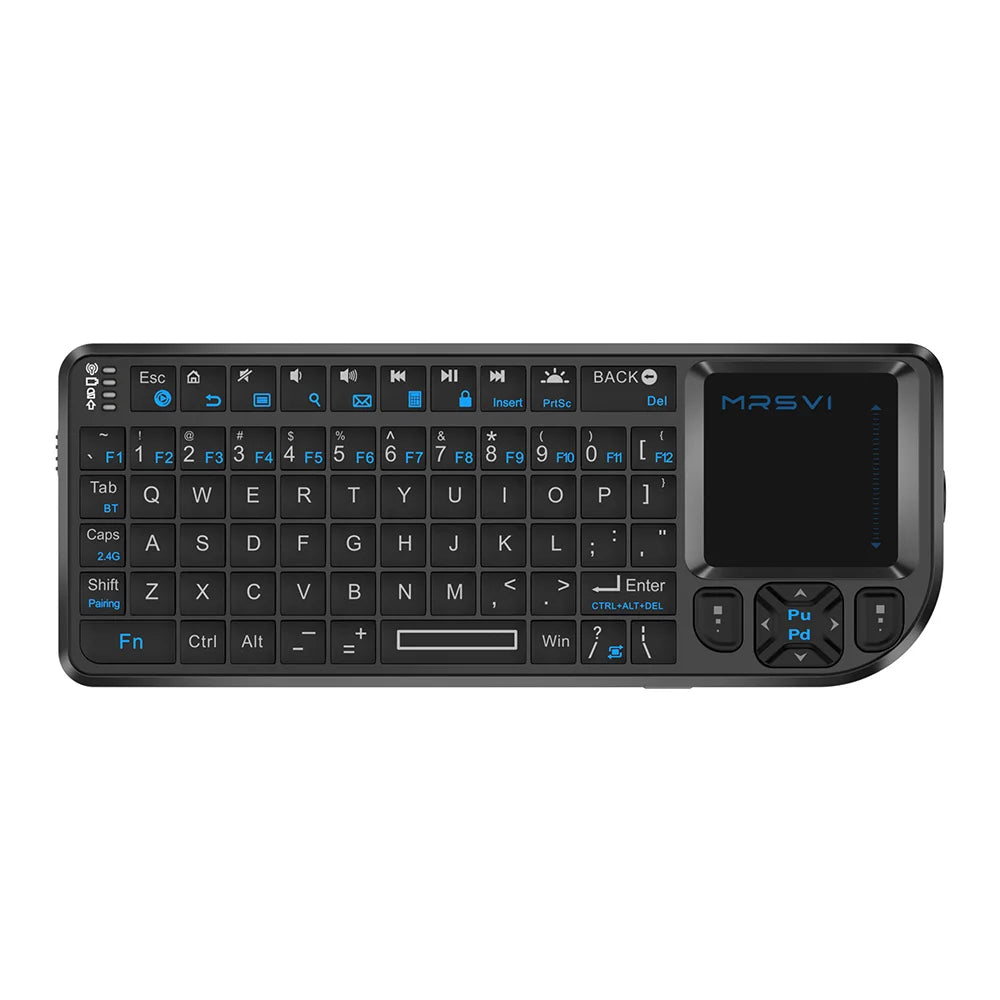 MRSVI Mini Keyboard A8 PLUS, Backlit 2.4GHz & Bluetooth 5.0 Wireless Keyboard with Touchpad for Android TV Box, Mac, Laptop, Windows