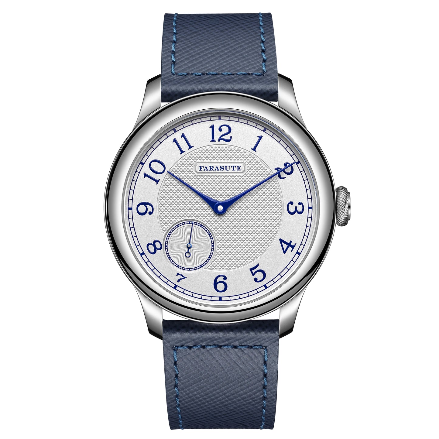 Orologio da uomo FARASUTE NEW Machinery con quadrante salmone, movimento meccanico manuale ST17, piccoli secondi e bracciale vintage Bonklip