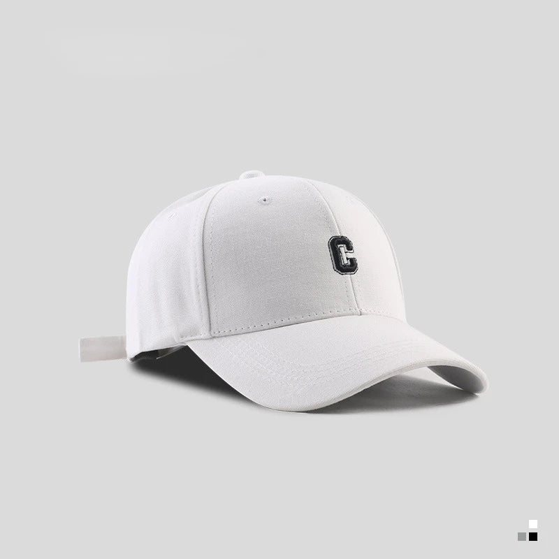 Hard-top C Letter Baseball Cap Men Women's Korean version of the tide peaked cap wide-brimmed big head the curved brimmed hat