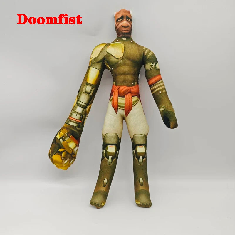 Pelúcia figura de anime e jogo Overwatch D.Va / Doomfist / Genji / Widowmaker, 26cm, corpo flexível com arame, várias posturas