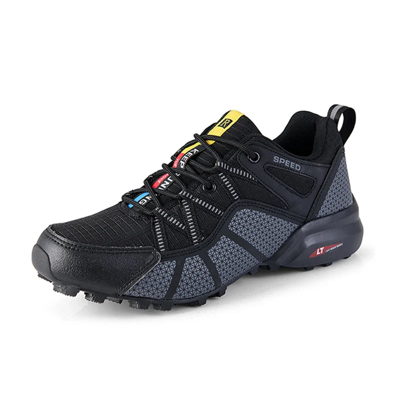 Zapatillas de senderismo para hombre, calzado deportivo todoterreno para exteriores, malla transpirable, antideslizantes y resistentes al desgaste, zapatillas de senderismo y ciclismo outdoor