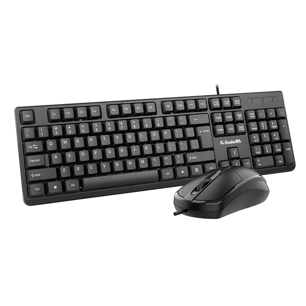 Novo teclado USB com fios para PC, computador portátil e desktop, com rato ótico com fios para Windows, Mac OS, laptop e PC