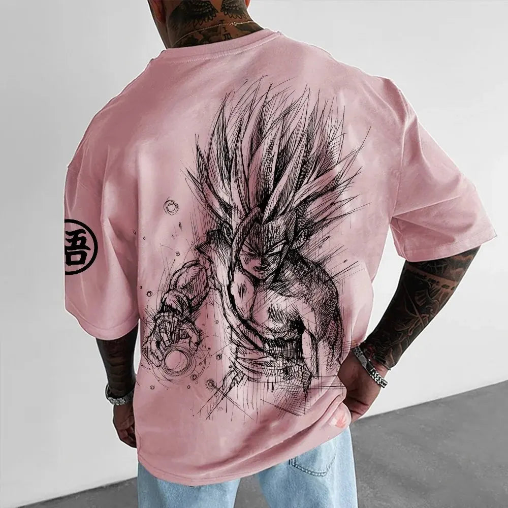 Dragon Ball Z-tema T-shirt - Ren bomuld, åndbar og elastisk | Komfortabel og stilfuld | Perfekt til animefans