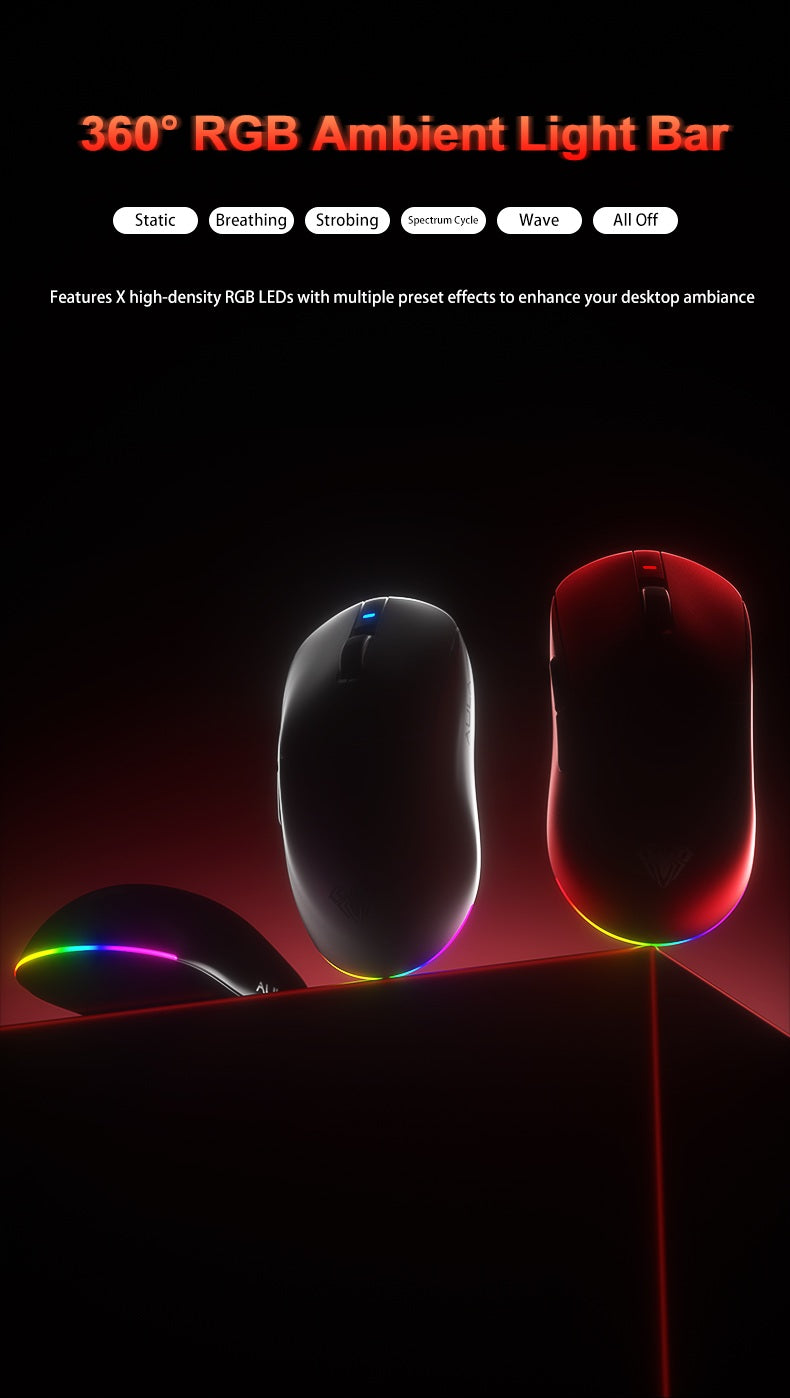 Aula V9 Ultra Wireless – bezprzewodowa mysz gamingowa e-sportowa, podwójne 8k, 3 tryby, PAW 3950, 8k, 55g, lekka ergonomiczna mysz, personalizowane akcesorium PC
