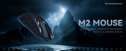 MAMBASNAKE M2 ultraleichte kabellose Gaming-Maus, PAW3395PRO-Sensor 40000 DPI, 41g Carbonfaser, Tri-Mode