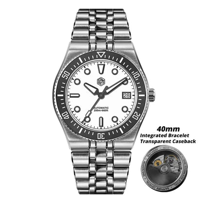 San Martin 40mm Luxus-Taucheruhr für Herren, Miyota 9015, Sunburst-Emaille-Zifferblatt, automatische mechanische Armbanduhr, wasserdicht bis 200m, SN0148