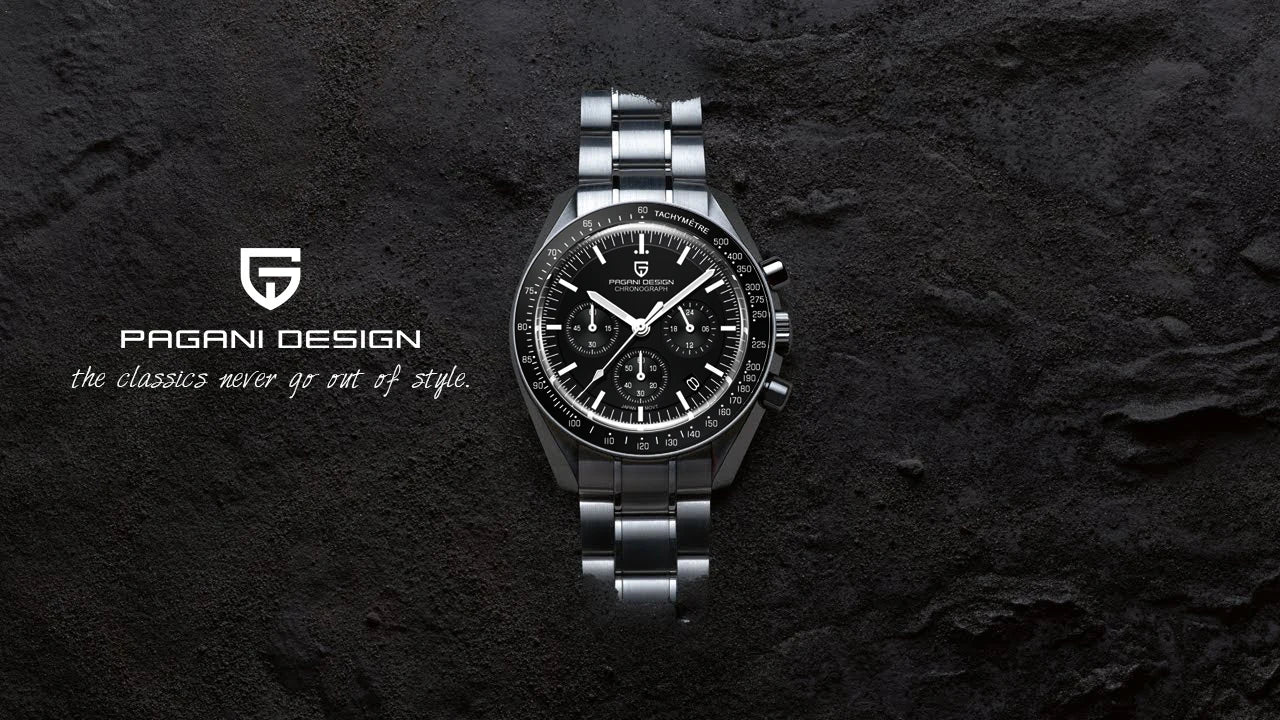 Relógio masculino PAGANI DESIGN Série Planetary Saturn Light Tan Quartz Speed Chronograph com cristal de safira AR — Novo 2026