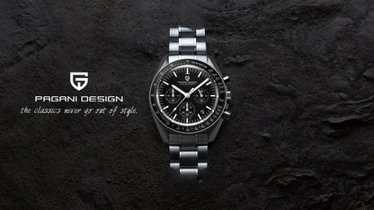 Relógio masculino PAGANI DESIGN Série Planetary Saturn Light Tan Quartz Speed Chronograph com cristal de safira AR — Novo 2026