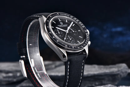 Relógio masculino PAGANI DESIGN Série Planetary Saturn Light Tan Quartz Speed Chronograph com cristal de safira AR — Novo 2026
