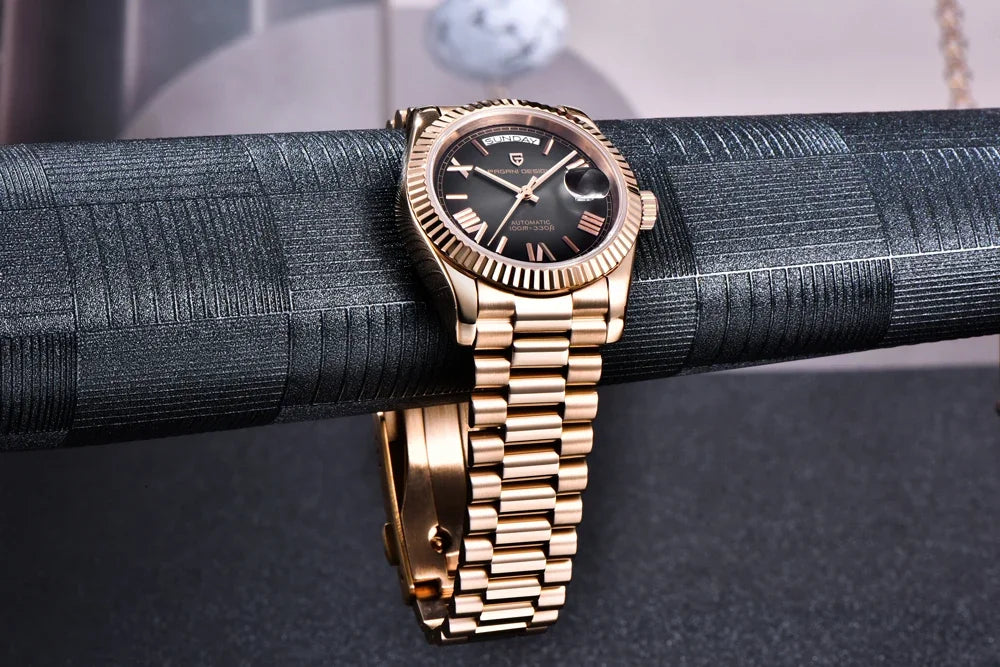 New Watch man PAGANI DESIGN D36 gold Rose Luxury automatic mechanical waterproof glass Sapphire AR stainless steel Date gift Man