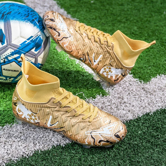 Zapatillas de fútbol profesionales para hombre, transpirables, con tacos largos, resistentes al desgaste y antideslizantes