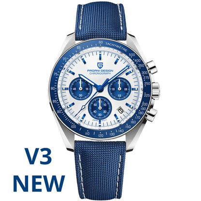 Relógio masculino PAGANI DESIGN Série Planetary Saturn Light Tan Quartz Speed Chronograph com cristal de safira AR — Novo 2026