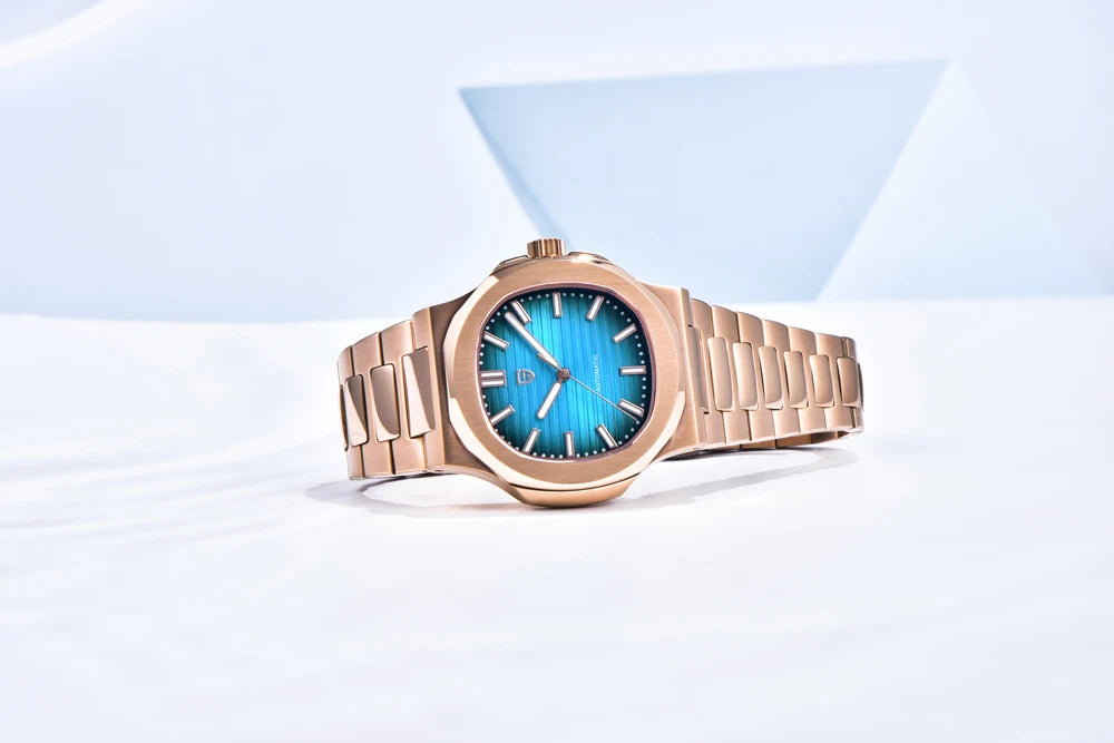 New man DESIGN Automatic luxury Pugani Mechanical Watch With glasses anti-Reflective Sapphire Light needles, man sport Watch, Local Delivery