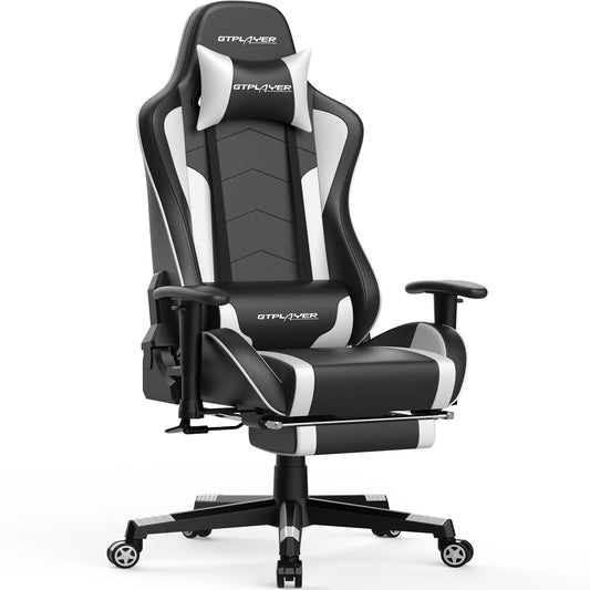 GTPLAYER Gaming Chair with Bluetooth Speakers, Footrest, Ergonomic Reclining Computer Chair with Lumbar Support for Office & Gaming