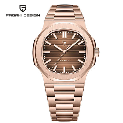 New man DESIGN Automatic luxury Pugani Mechanical Watch With glasses anti-Reflective Sapphire Light needles, man sport Watch, Local Delivery
