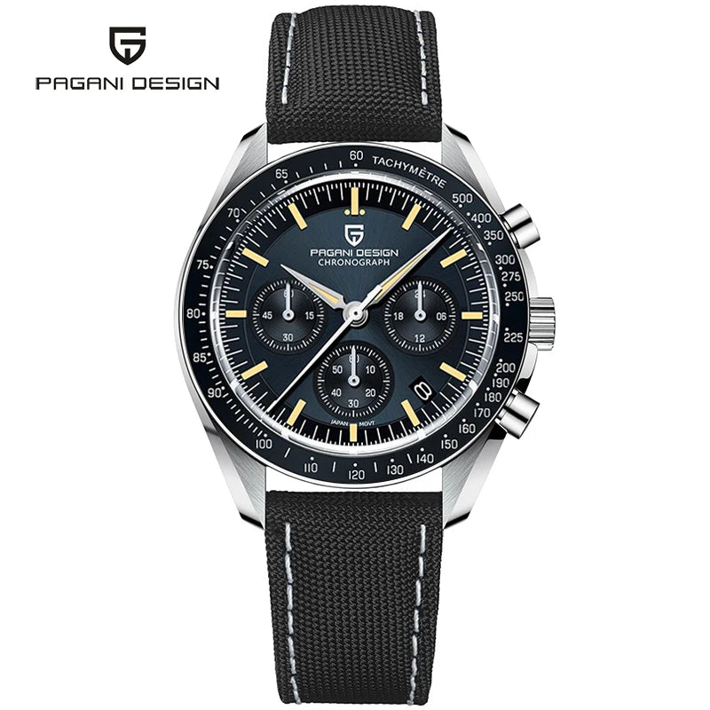 Relógio masculino PAGANI DESIGN Série Planetary Saturn Light Tan Quartz Speed Chronograph com cristal de safira AR — Novo 2026