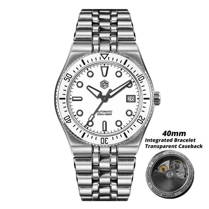 San Martin 40mm Luxus-Taucheruhr für Herren, Miyota 9015, Sunburst-Emaille-Zifferblatt, automatische mechanische Armbanduhr, wasserdicht bis 200m, SN0148