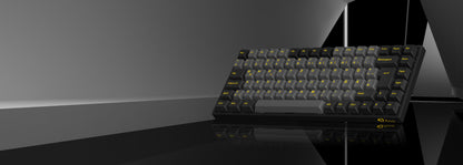 Akko 3084B Plus Black & Gold 75% ISO-DE Layout Mechanical Gaming Keyboard Hot-Swappable Multi-Modes 2.4GHz / USB Type-C / BT 5.0