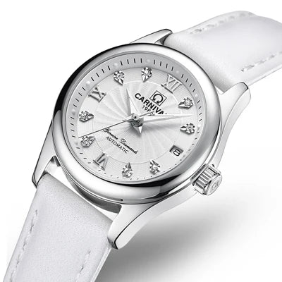 CARNIVAL Marken-Luxus-Automatikuhr für Damen, modische Armbanduhr mit Saphirglas, wasserdicht, Reloj Mujer