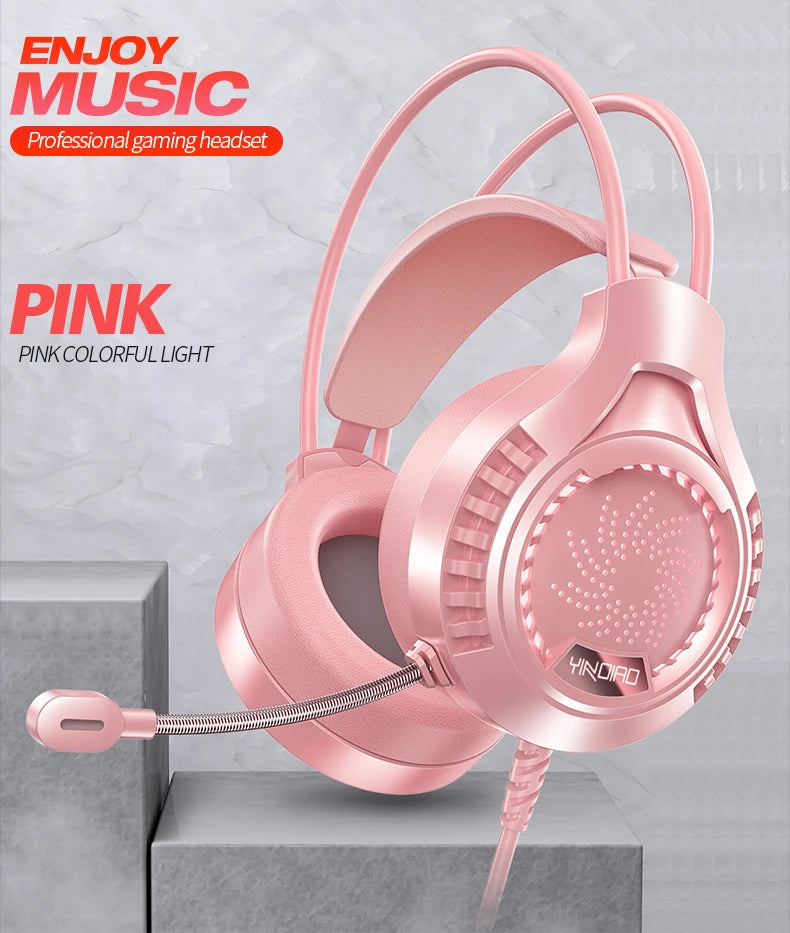 RGB Gaming Headset with Microphone 7.1 Surround HD Sound Stereo Dual 3.5mm USB  Wired Headphone For PS5 PC Laptop Phone