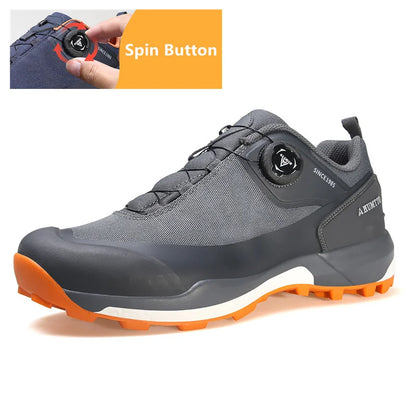 HUMTTO Scarpe da trekking impermeabili, stivaletti da montagna neri, sneakers da campeggio da uomo, scarpe tattiche sportive di sicurezza per arrampicata