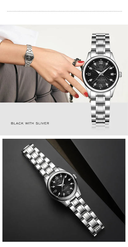 CARNIVAL Marken-Luxus-Automatikuhr für Damen, modische Armbanduhr mit Saphirglas, wasserdicht, Reloj Mujer