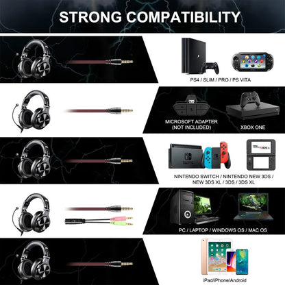 Cuffie OneOdio A71 cablate over-ear HiFi Studio DJ con microfono – Headset gaming professionale per monitoraggio con bassi profondi