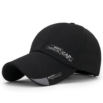 Spring Summer Baseball Cap Embroidered Canvas Sun Hat Outdoor Sports Cap Mens Hat for Fish Fashion Long-brimmed Golf cap 2022