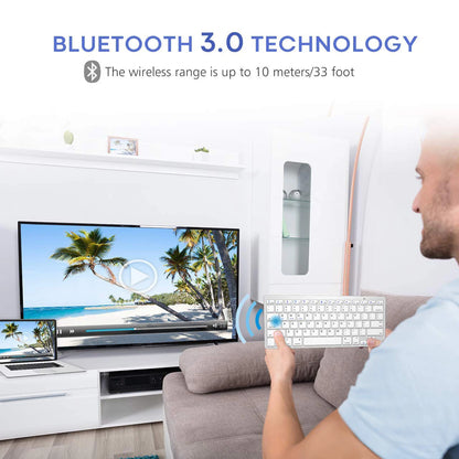 Portable Spanish Bluetooth Keyboard Light Slim Wireless Keyboard for Mac iPad iPhone iOS Android Windows Smart TV