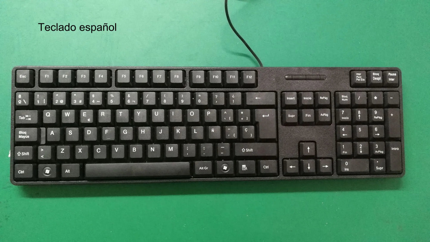 Teclado gaming com keycaps de letras em espanhol, francês, russo e árabe, USB com fios, 104 teclas, para computador
