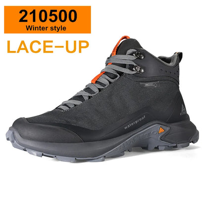 HUMTTO Scarpe da trekking impermeabili, stivaletti da montagna neri, sneakers da campeggio da uomo, scarpe tattiche sportive di sicurezza per arrampicata
