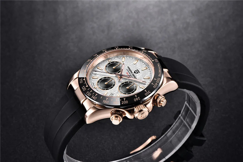 PAGANI DESIGN 2026 NEW 1664 Meteorite Dial Men's Watches Luxury Sapphire Quartz watch for men Sport Chronograph men Reloj Hombre