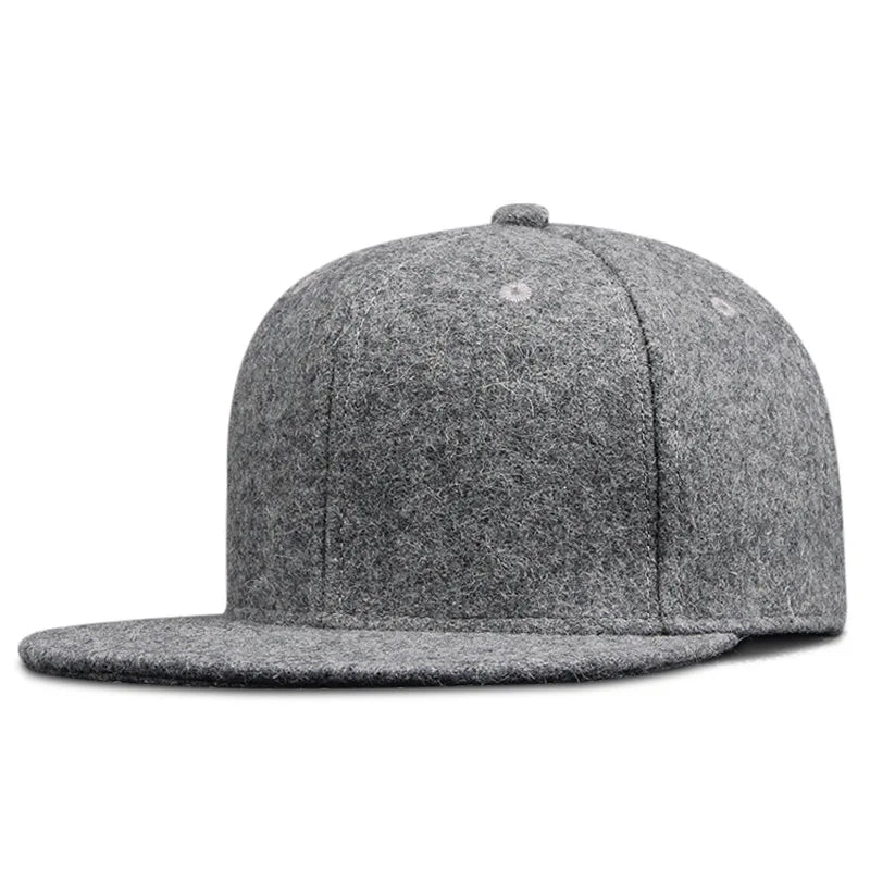 Dad Winter – șepci hip-hop din pâslă, cu cozoroc plat, șepci de baseball din pâslă pentru bărbați corpolenți, mărimi mari, cu cozoroc ajustabil, 56 cm, 58 cm, 60 cm, 62 cm, 64 cm