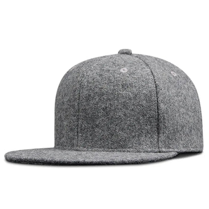 Dad Winter – șepci hip-hop din pâslă, cu cozoroc plat, șepci de baseball din pâslă pentru bărbați corpolenți, mărimi mari, cu cozoroc ajustabil, 56 cm, 58 cm, 60 cm, 62 cm, 64 cm