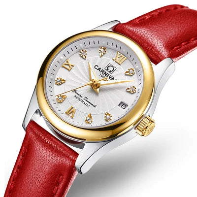 CARNIVAL Marken-Luxus-Automatikuhr für Damen, modische Armbanduhr mit Saphirglas, wasserdicht, Reloj Mujer