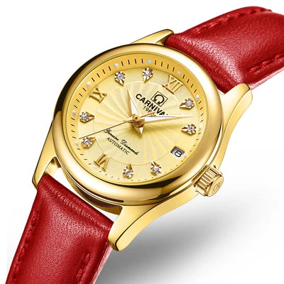 CARNIVAL Marken-Luxus-Automatikuhr für Damen, modische Armbanduhr mit Saphirglas, wasserdicht, Reloj Mujer