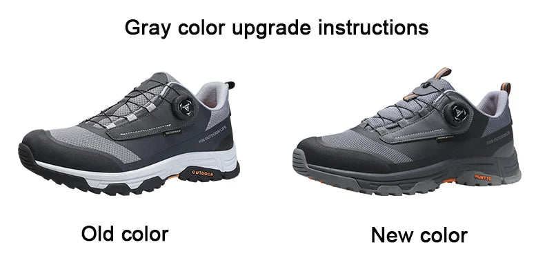HUMTTO Scarpe da trekking impermeabili, stivaletti da montagna neri, sneakers da campeggio da uomo, scarpe tattiche sportive di sicurezza per arrampicata