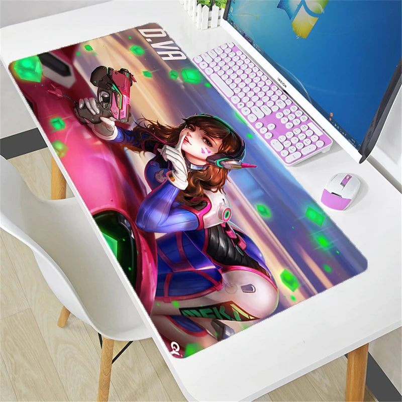 Overwatch Mauspad groß DIY Kawaii XXL PC-Computer-Schreibtischmatte Gamer-Büroteppich Tastatur-Tisch Gaming-Zubehör Mousepad