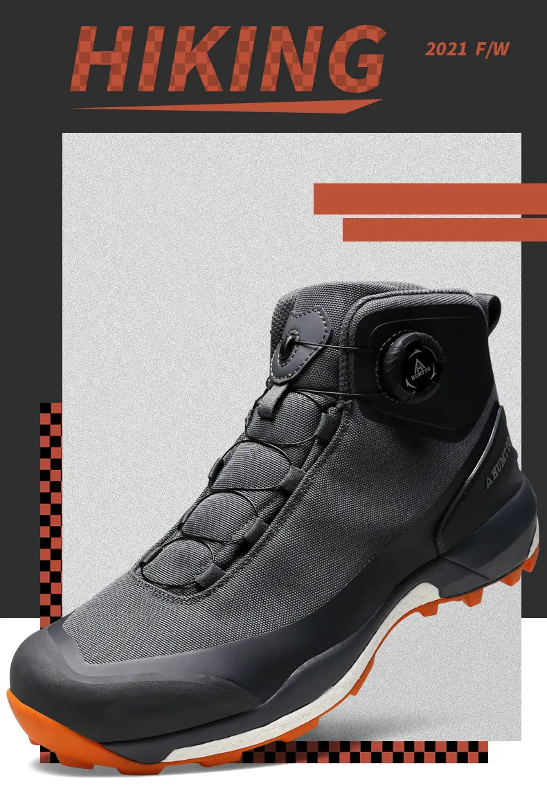 HUMTTO Scarpe da trekking impermeabili, stivaletti da montagna neri, sneakers da campeggio da uomo, scarpe tattiche sportive di sicurezza per arrampicata