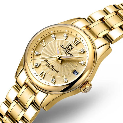 CARNIVAL Marken-Luxus-Automatikuhr für Damen, modische Armbanduhr mit Saphirglas, wasserdicht, Reloj Mujer